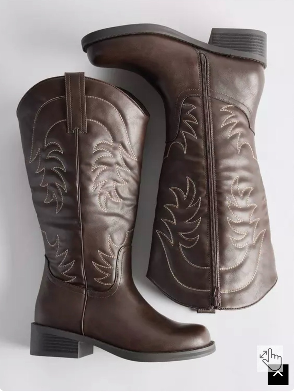 torrid Brown Western Knee-High Heeled Boots